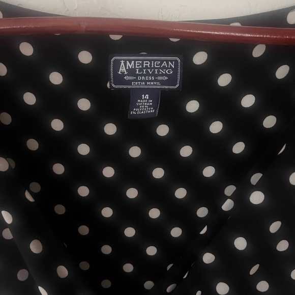 American Living Black and White Polka Dot Midi Dress - Picture 4 of 6